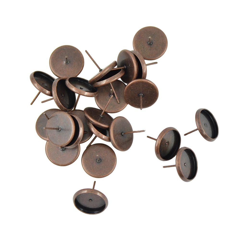 24 Pieces DIY Earring Blank Brass Bezel Setting Jewelry Finding Copper