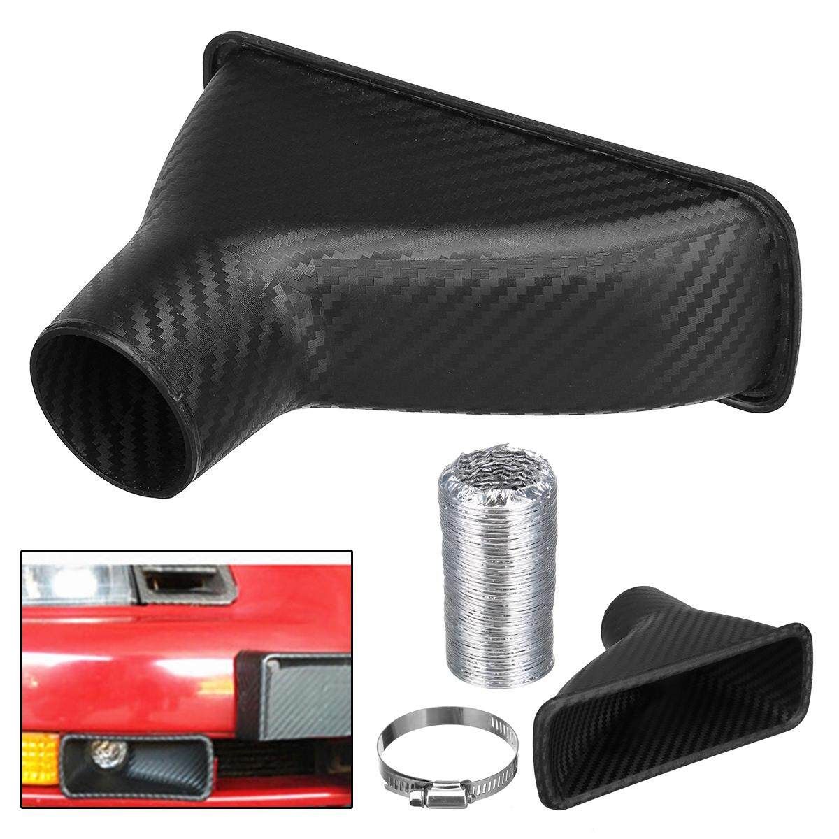 Universal Car Auto Front Bumper Turbo Air Intake Pipe Turbine Inlet Funnel Black
