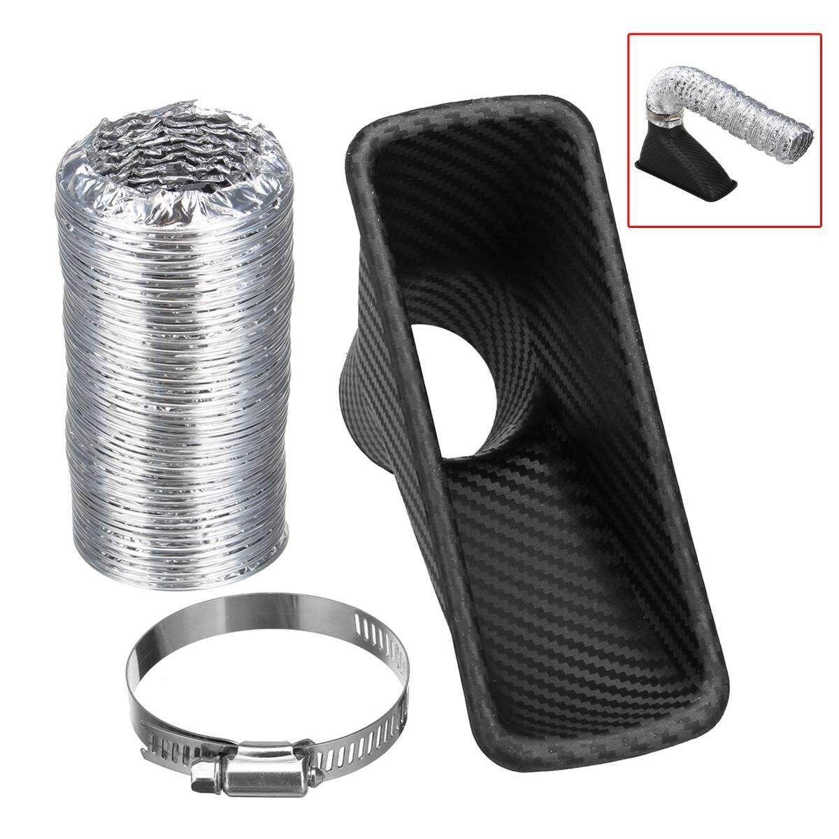 Universal Car Auto Front Bumper Turbo Air Intake Pipe Turbine Inlet Funnel Black