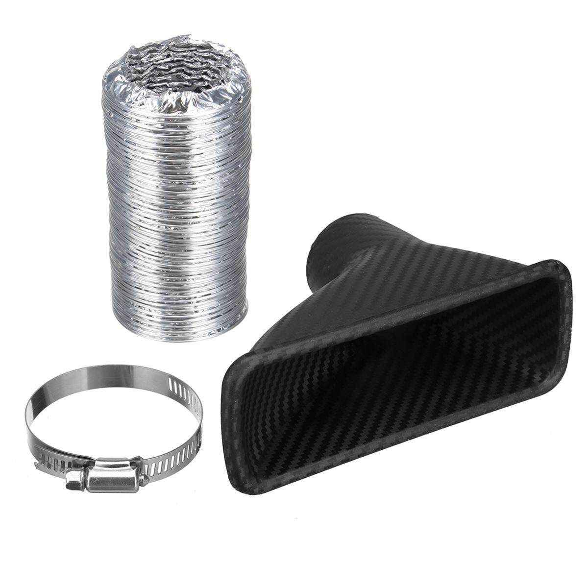 Universal Car Auto Front Bumper Turbo Air Intake Pipe Turbine Inlet Funnel Black