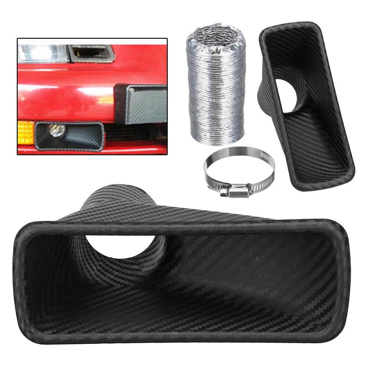 Universal Car Auto Front Bumper Turbo Air Intake Pipe Turbine Inlet Funnel Black