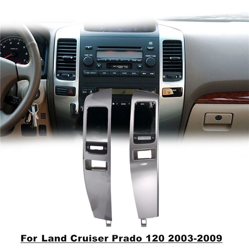 2Pcs Car Air Conditioner Outlet Frame A/C Vents Plate Panel for Toyota Land Cruiser Prado 120 Lexus GX470 2003-2009