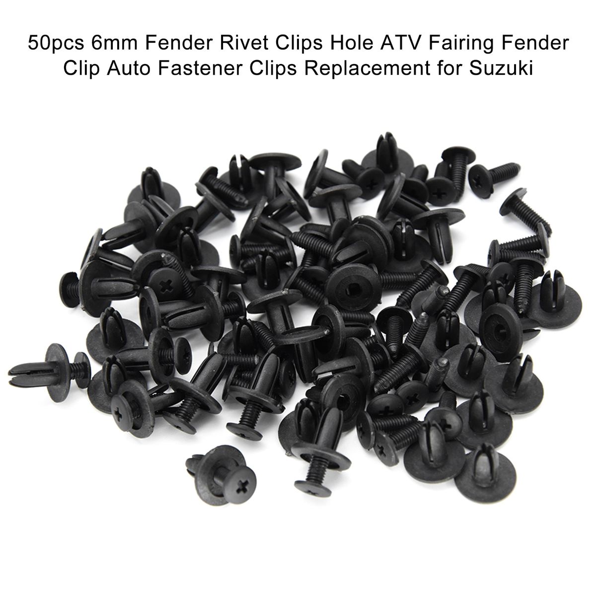 50pcs 6mm Fender Rivet Clips Hole ATV Fairing Fender
