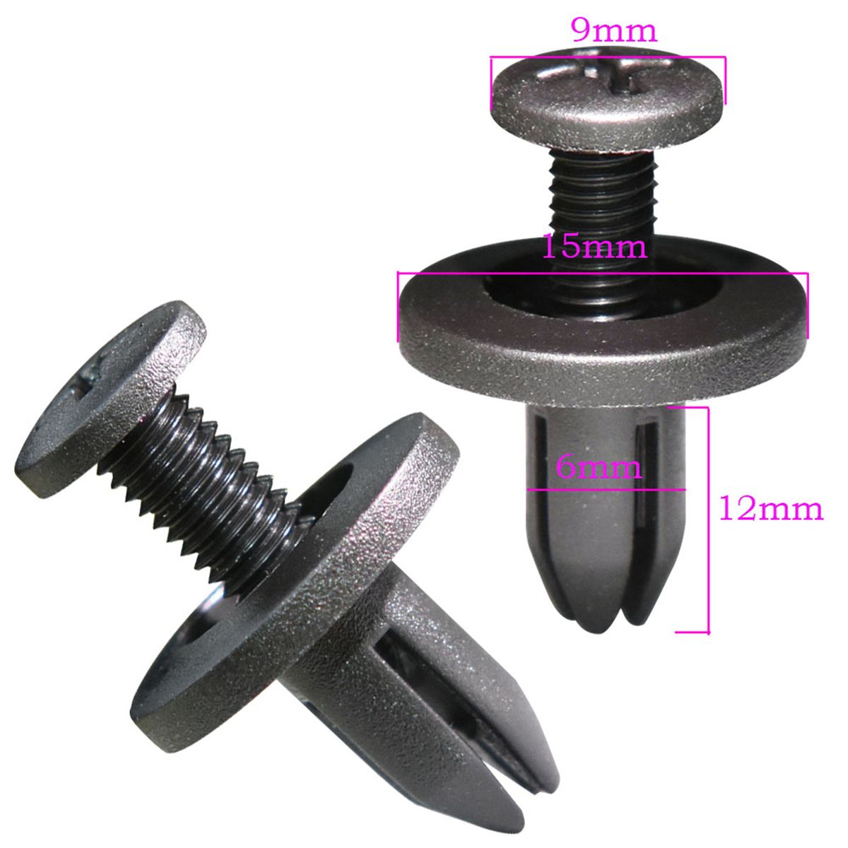 50pcs 6mm Fender Rivet Clips Hole ATV Fairing Fender