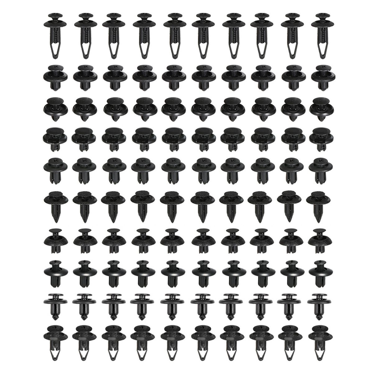 100Pcs Fastener Clips Trunk Screw Rivets Set Car Bumper