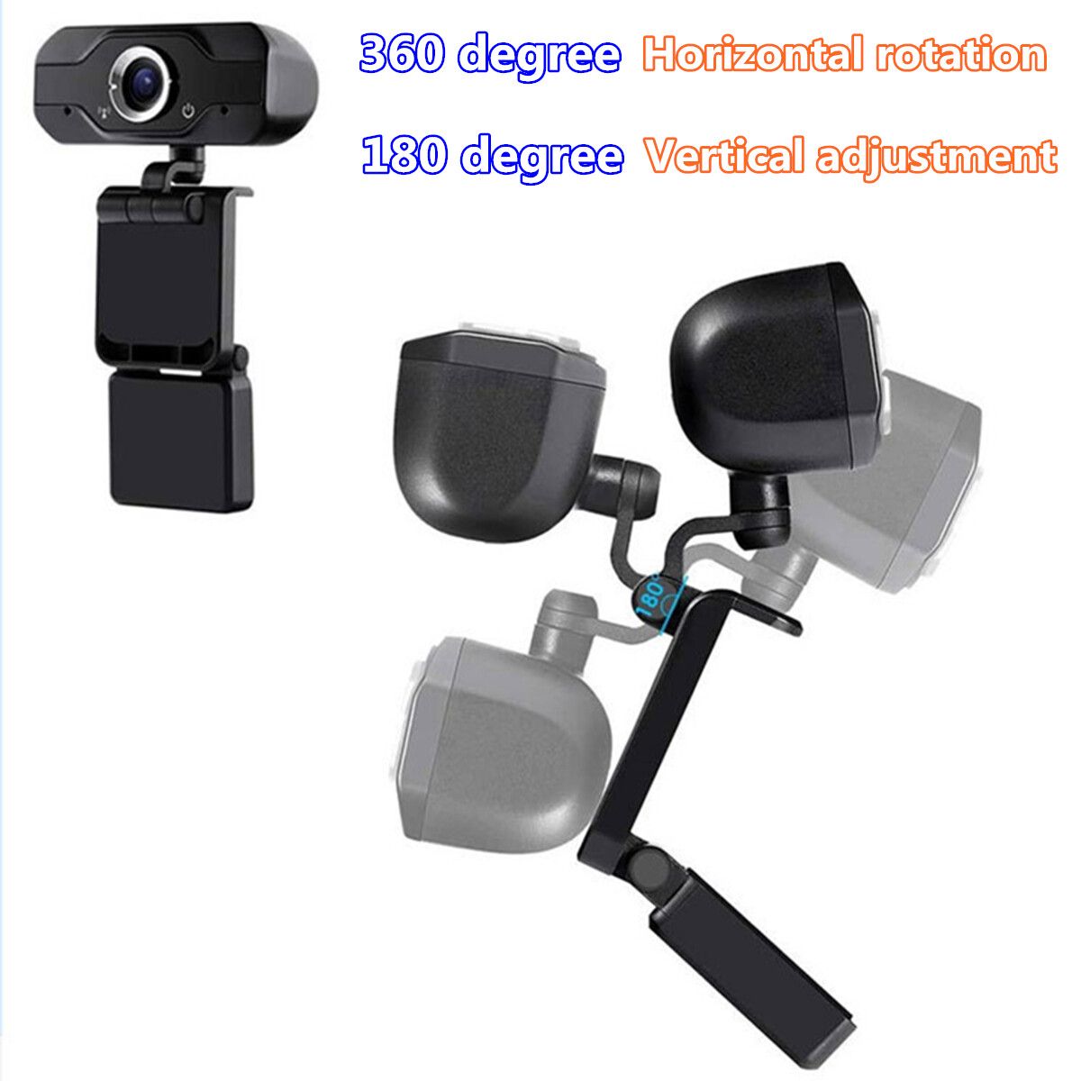 USB 2.0 1080P HD Webcam Camera Built-in Microphone Laptop Desktop PC Computer Web Mic Live Broadcast Online Lessons Conference