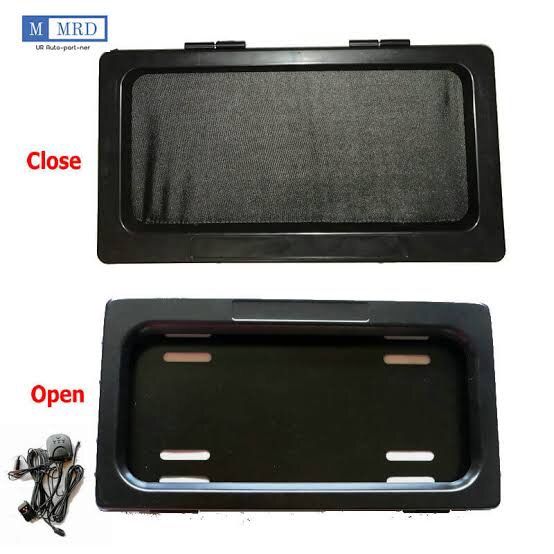 2 Pieces Remote Control Sliding Retractable License Plate Number Cover Hide Your Plate Number