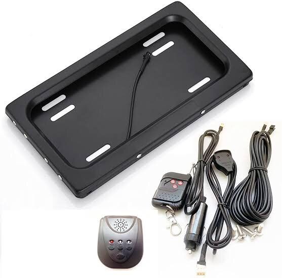 2 Pieces Remote Control Sliding Retractable License Plate Number Cover Hide Your Plate Number