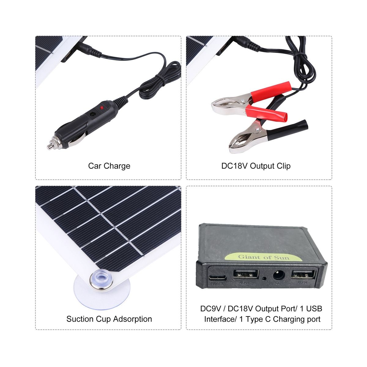 30W Solar Panel USB Waterproof Outdoor Hike Camping Portable