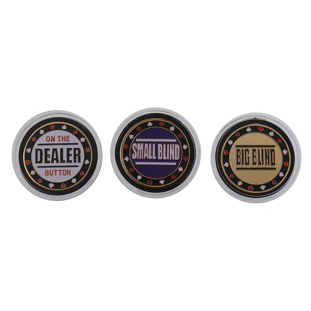 3x Poker Game Dealer Buttons Small Blind Big Blind Playing Card Parts