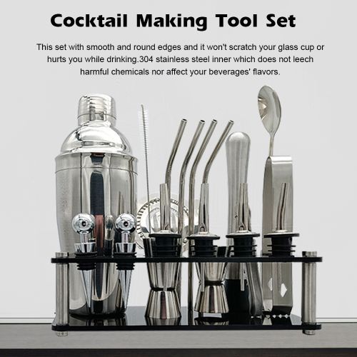 20pcs Cocktail Set Boston Shaker Mixer Stainless Drink