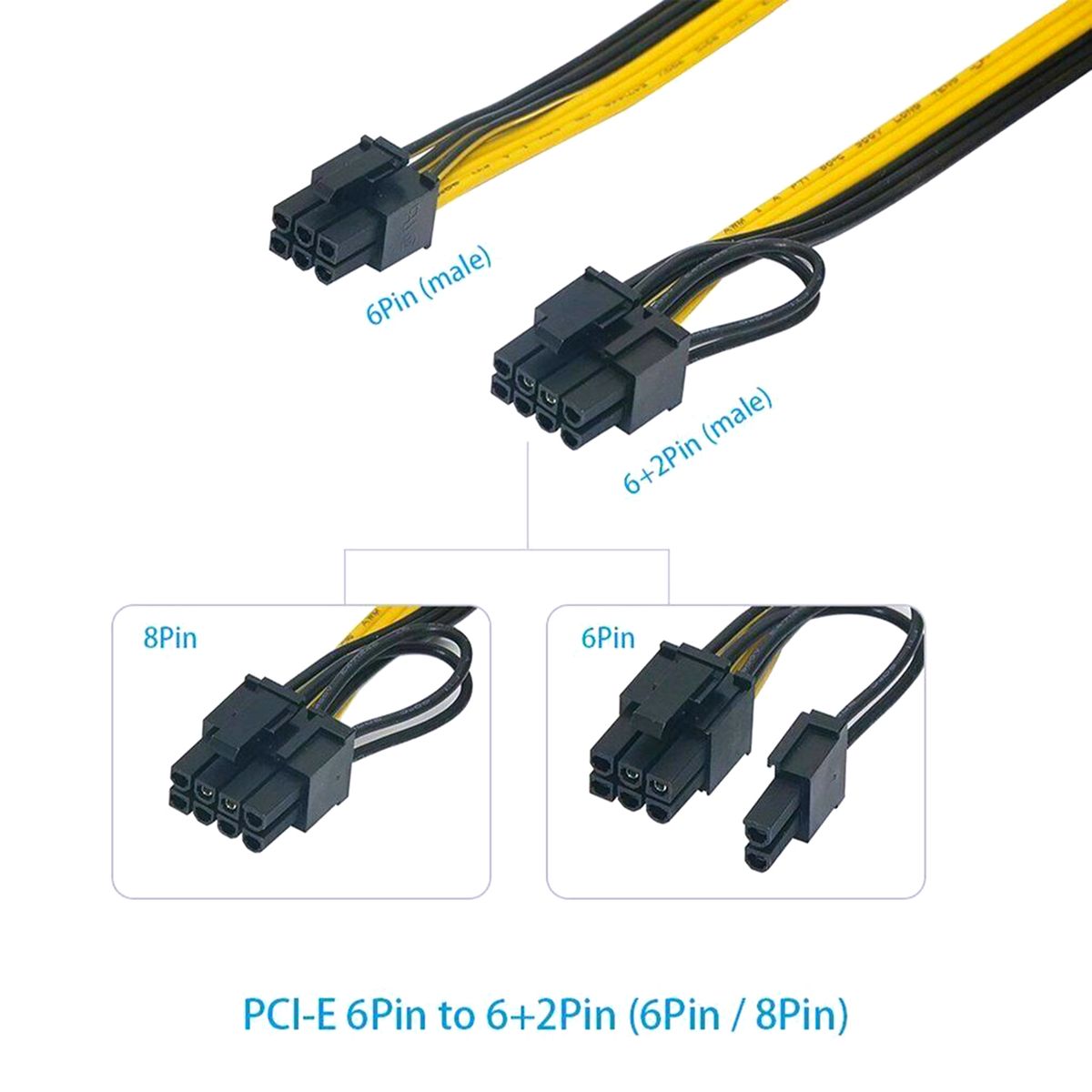 6 PIN Power-Supply Adapter GPU Mining Server Power-Converter