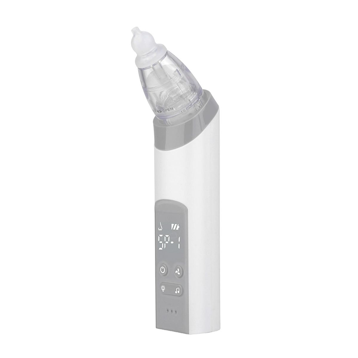 Baby Nasal Aspirator Electric Nose Suction Nose Cleaner with 3 Silicone Tips & Suction Strengths Built-in Flashlight and Music