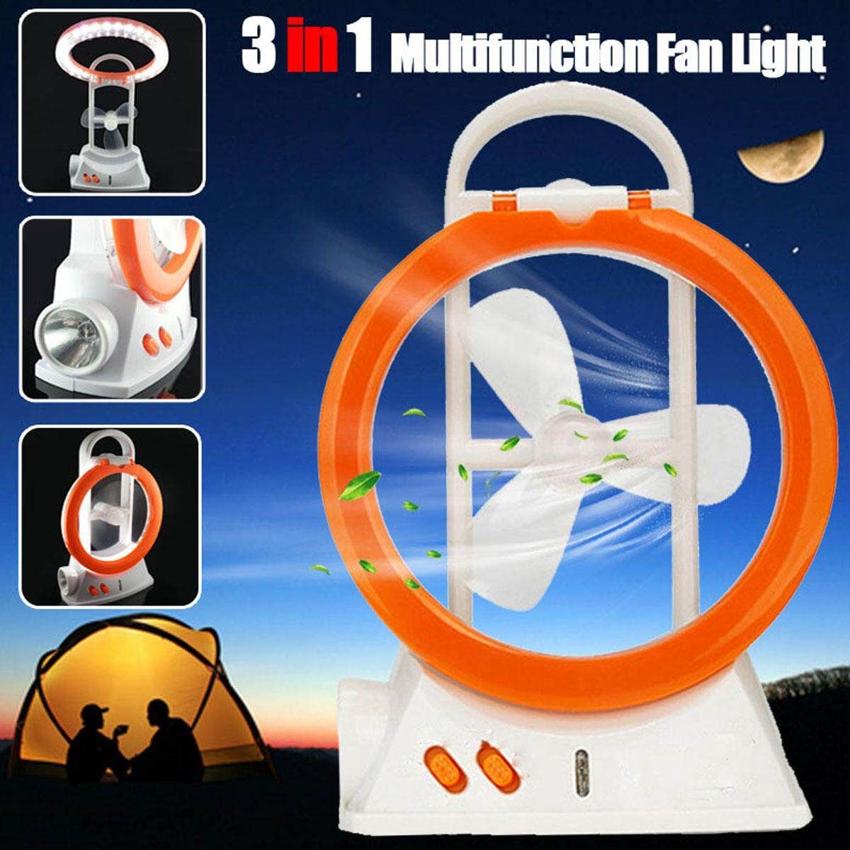 LED Solar Outdoor Camping Tent Lamp Portable Light Lantern Torch +Fan
