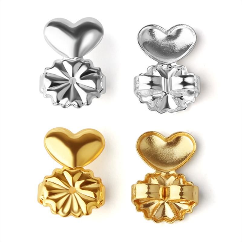 Magic Bax Copper Ear Stud Auxiliary European and American New TV Heart-shaped Ear Plug Ear Stud Buckle Lifter Flip box 3 pairs (empty box)