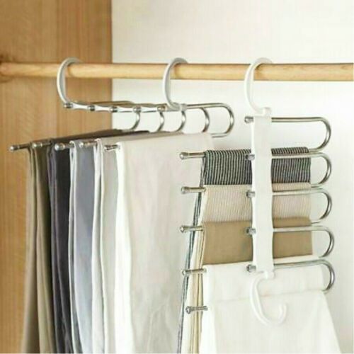 5 In 1 Pant Rack Shelves Stainless Steel Clothes Hangers