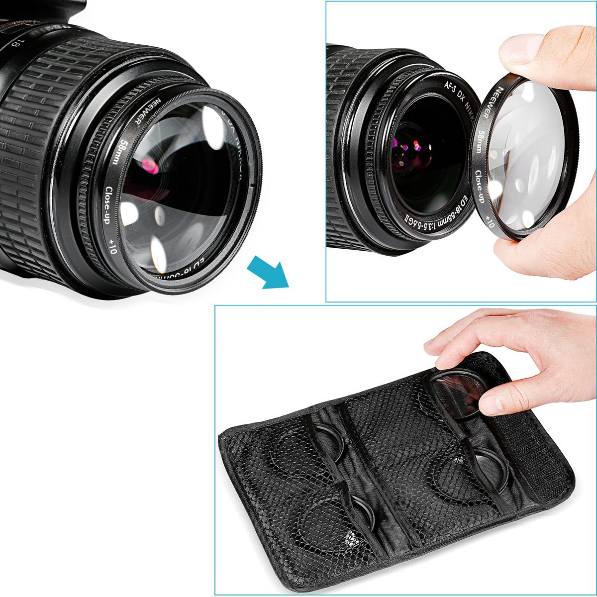 Neewer® 58MM Complete Lens Filter Accessory Kit