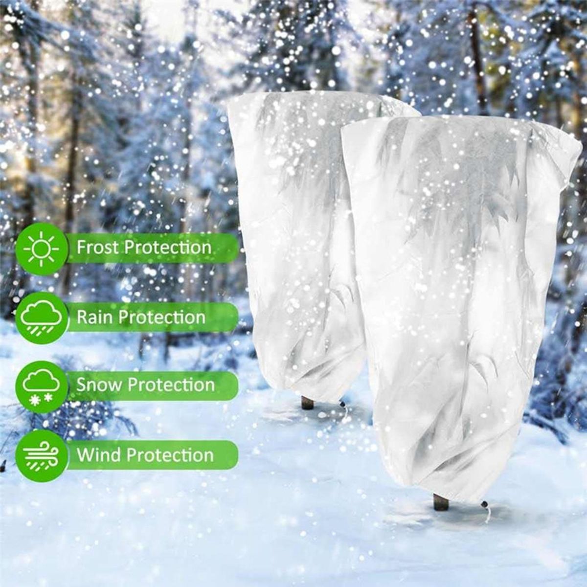 Shrub Frost Cover Plantguard Frost Blankets Breathable for Plants White