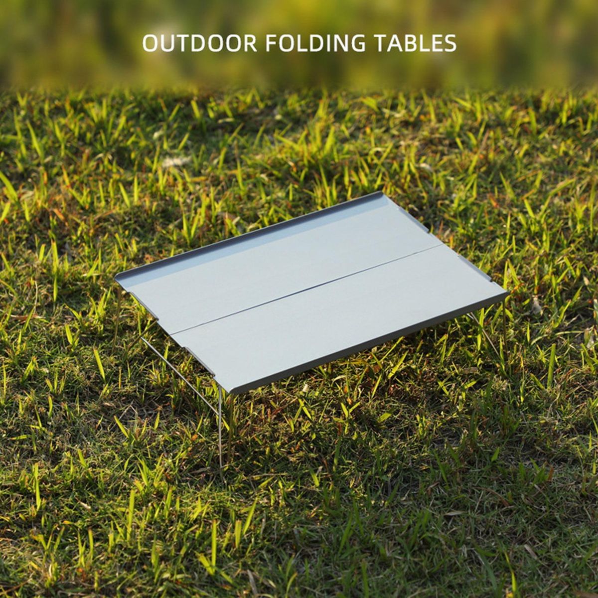 1 Set Collapsible Table Heavy Duty Camping Collapsible Tea Table Grey