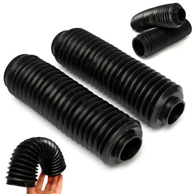 2 Pieces Motorcycle Front Shock Absorber Dust Cover Protection Black