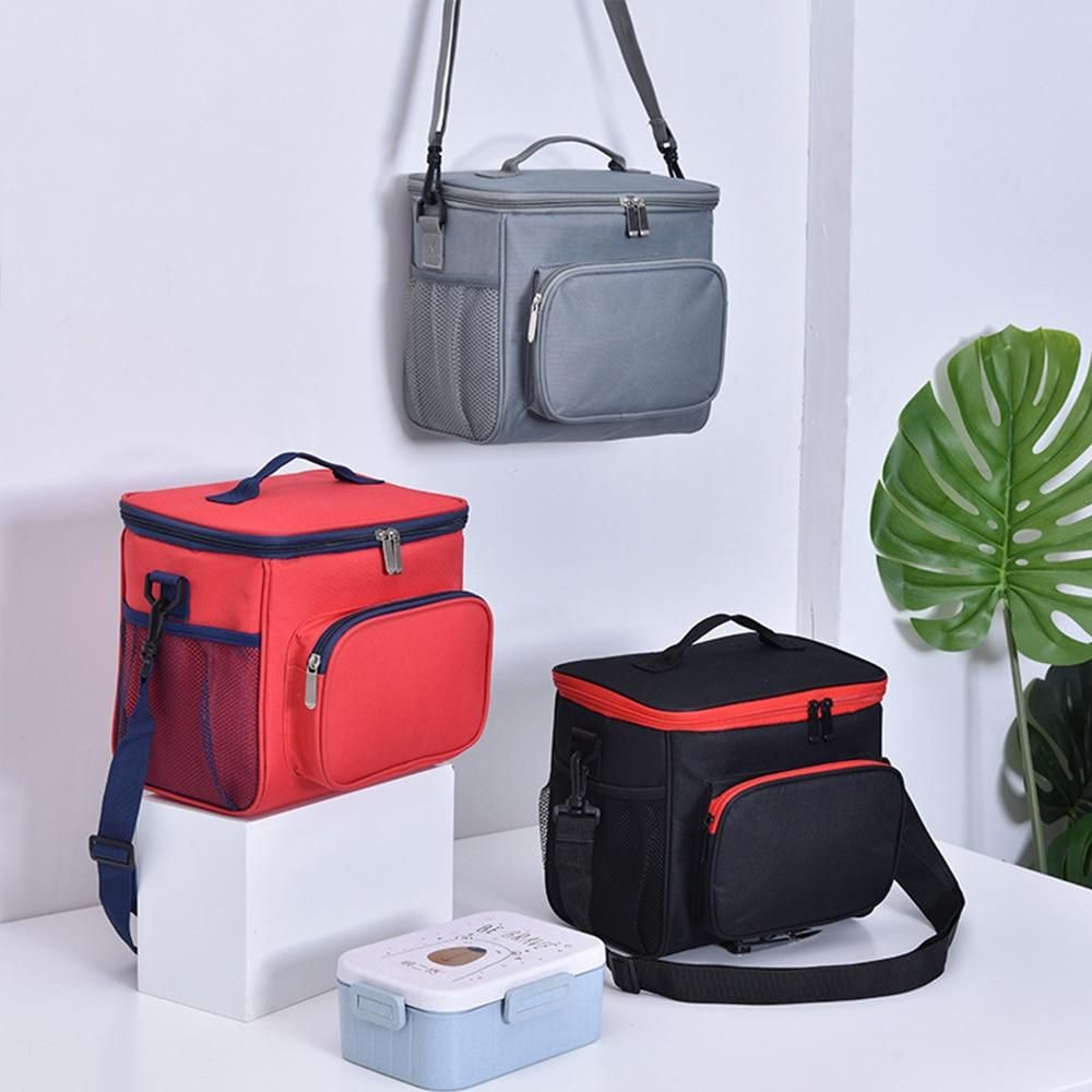 Portable Picnic Bag Thermal Insulated Lunch Box Tote Cooler Handbag Waterproof Backpack Bento Pouch School Food Storage Bags