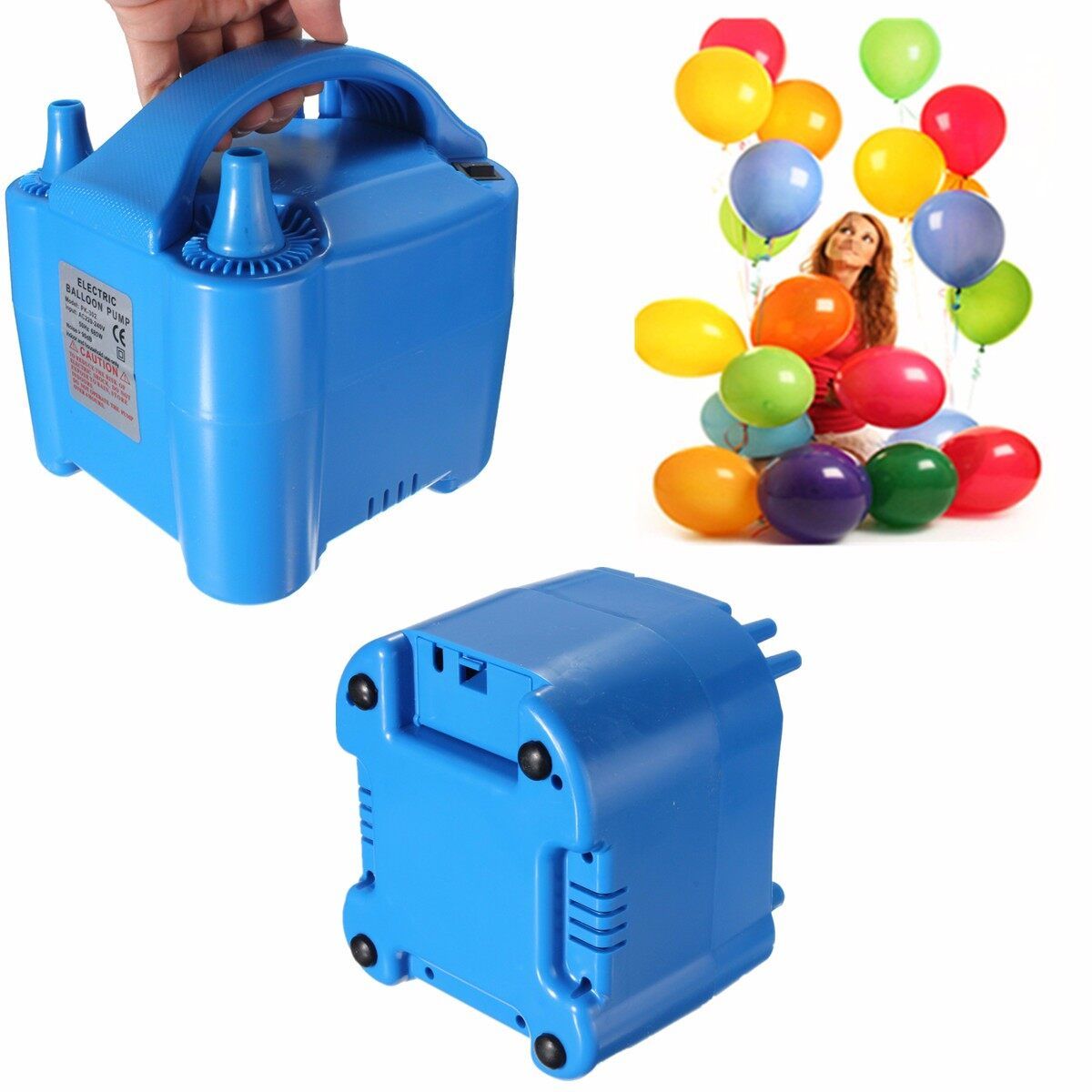 2pcs Electric High Speed Ballon Inflator Air Pump 2 Nozzle Balloon Pump Portable 650W