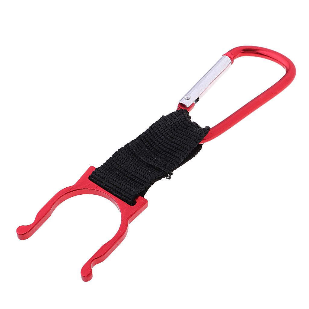 Lightweight Water Bottle Flask Carabiner Clip Carrier With Keyring Red