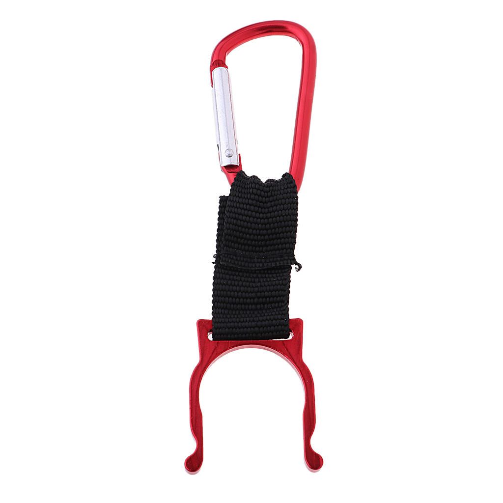 Lightweight Water Bottle Flask Carabiner Clip Carrier With Keyring Red
