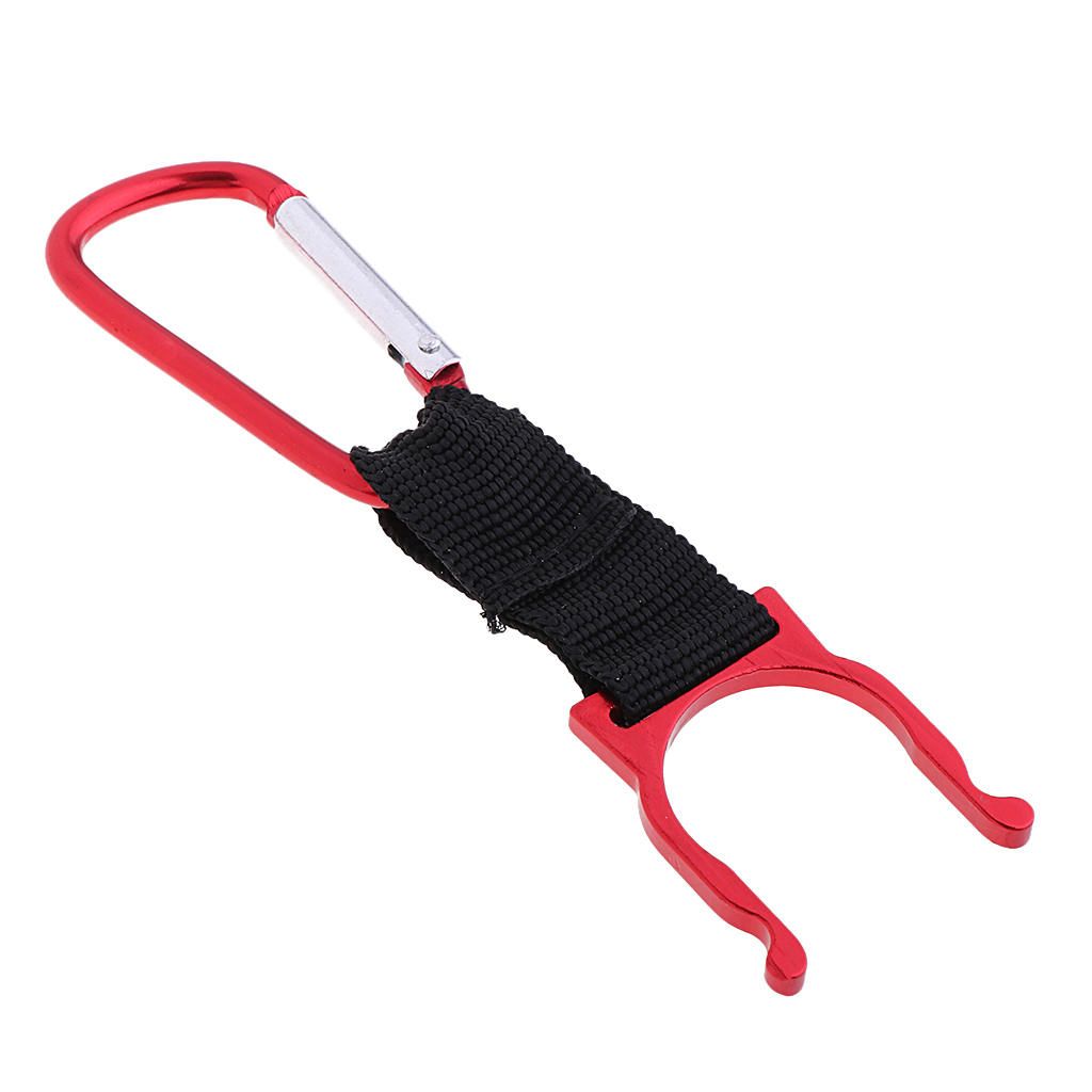 Lightweight Water Bottle Flask Carabiner Clip Carrier With Keyring Red