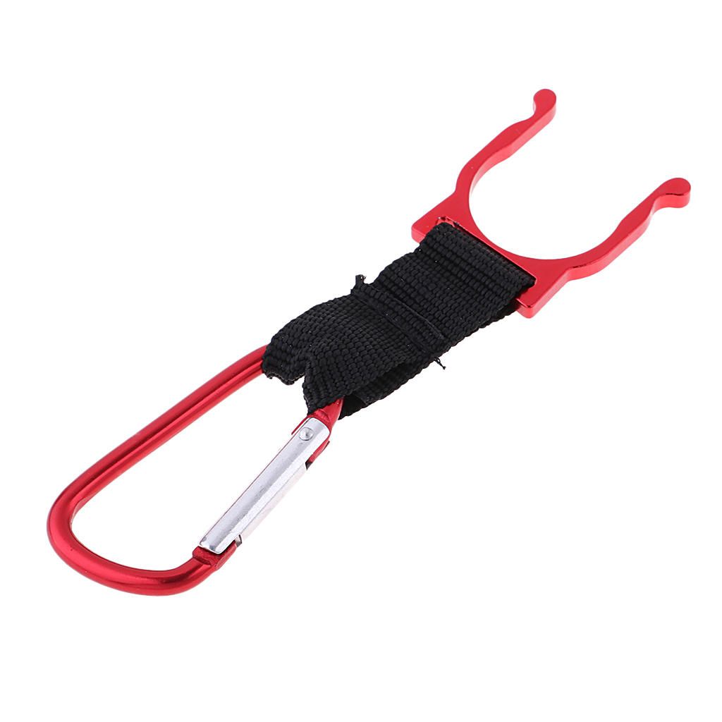 Lightweight Water Bottle Flask Carabiner Clip Carrier With Keyring Red