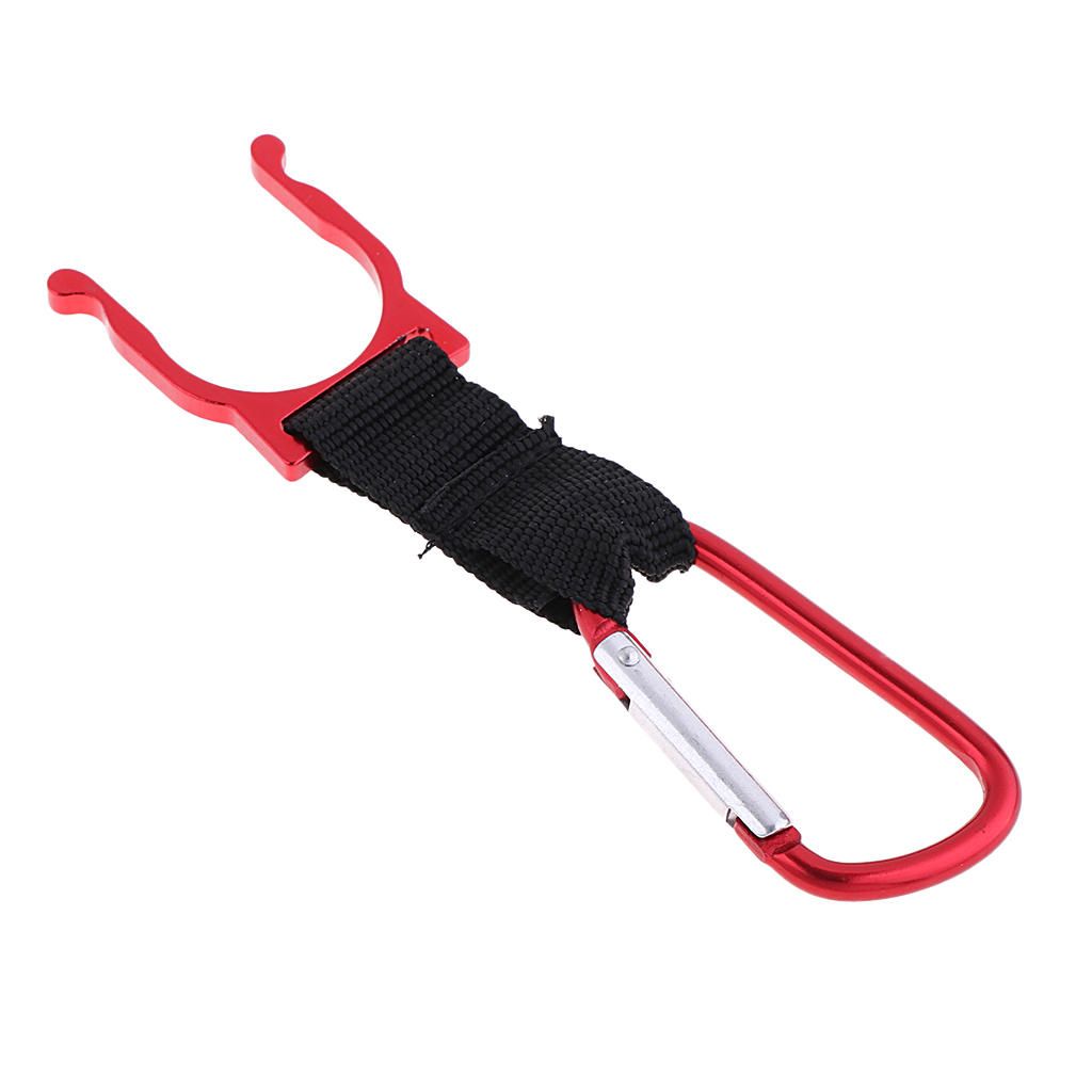 Lightweight Water Bottle Flask Carabiner Clip Carrier With Keyring Red