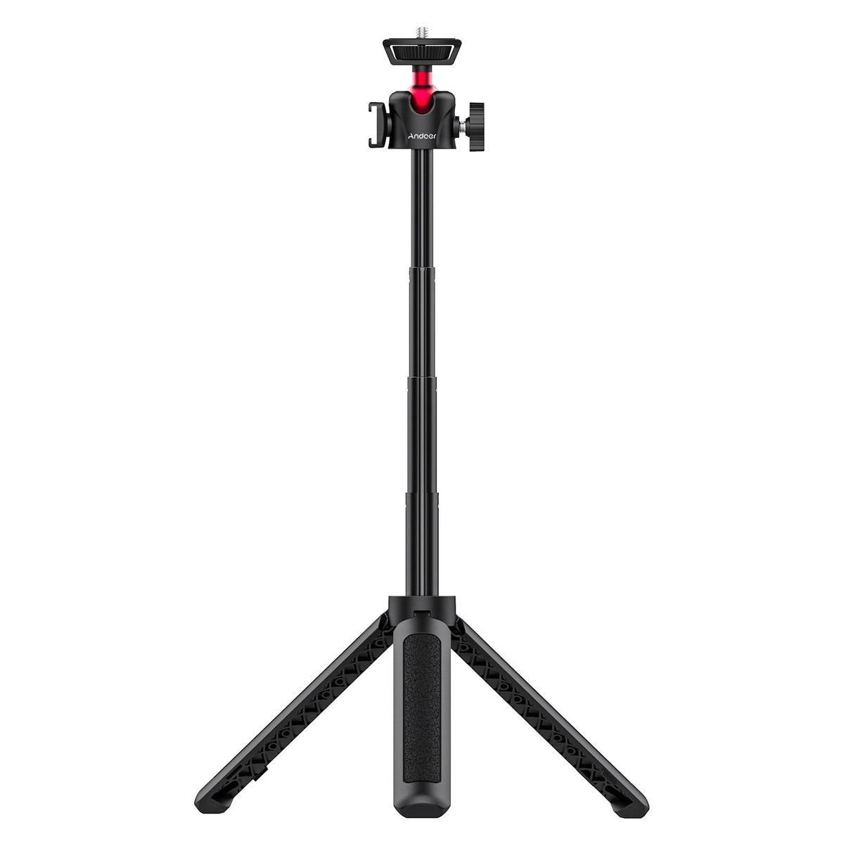 Andoer Extendable Selfie Stick Tripod 4-Section 44cm 2KG Payload with Cold Shoe Universal 1/4 Screw for Phone Camera Microphone LED Light Mounting