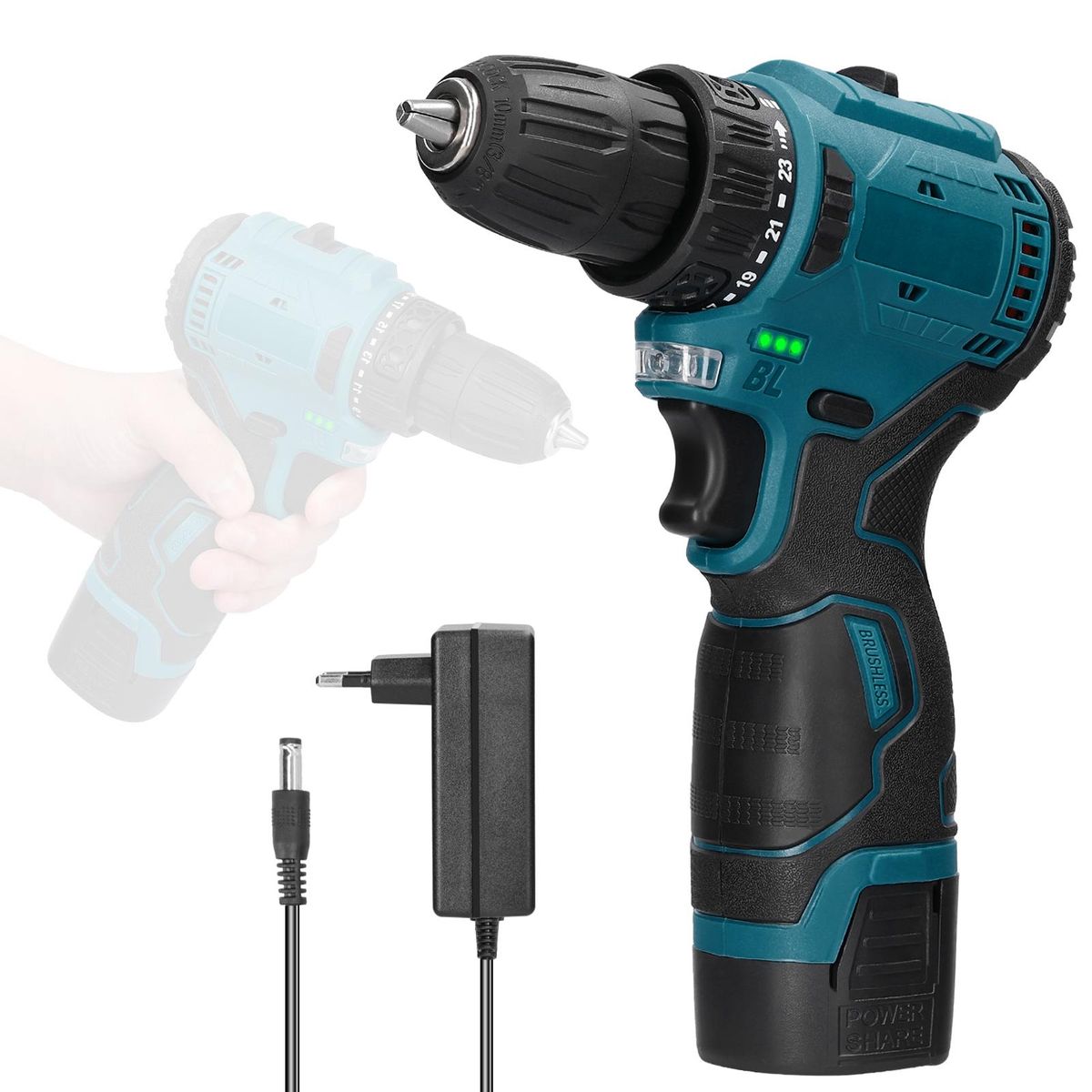 16.8V Cordless Driver Drill Household Electric Screwdriver Regulation Rotation Ways Adjustment Lithium Drill Home Improvement Power Tool