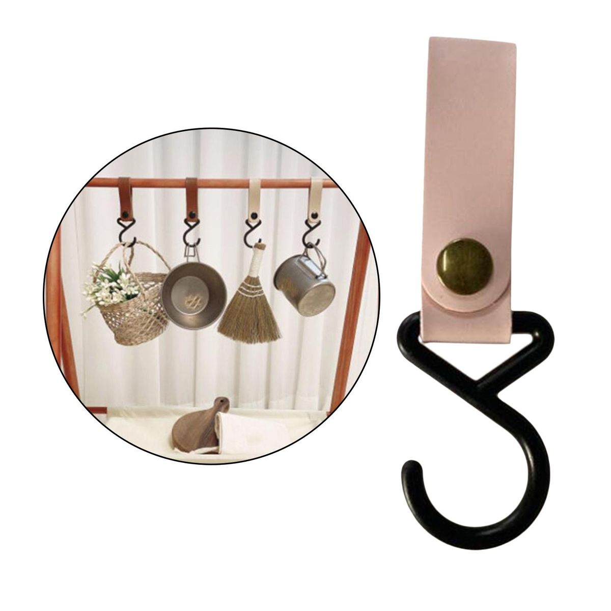 Hanging Strap Hook Hiking Hanger Baby Car Clip Travel Shed Stuff Pink