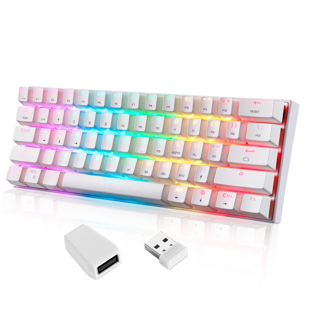 Motospeed SK62 BT  Wireless Gaming Mechanical Keyboard 61 Keys RGB Backlight Red Switch Macro Drive For Laptop PC