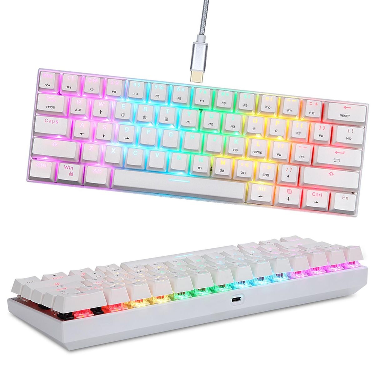 Motospeed SK62 BT  Wireless Gaming Mechanical Keyboard 61 Keys RGB Backlight Red Switch Macro Drive For Laptop PC