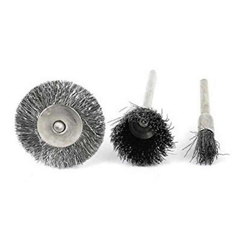 44 Pieces Mini Wire Brush Wheel Cup Brass Steel Wire Brush Set 1/8inch  3mm Shank For Power Dremel Rotary Tools Polishing Buffing Tools