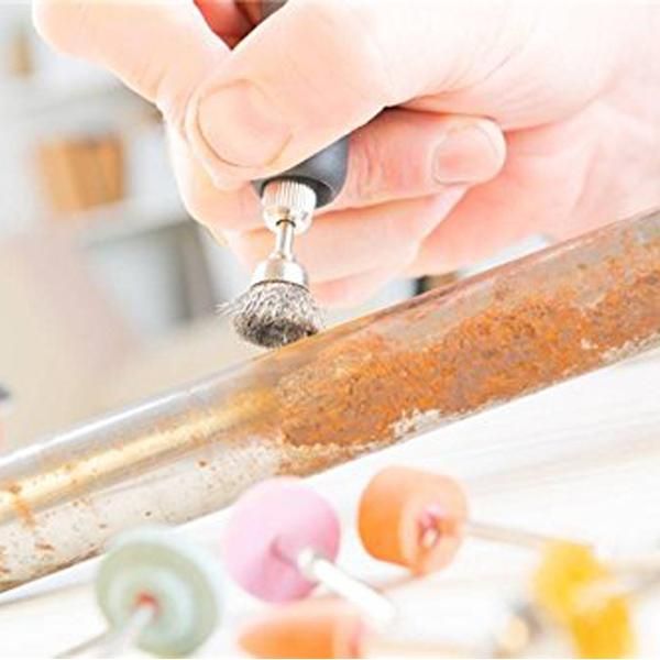 44 Pieces Mini Wire Brush Wheel Cup Brass Steel Wire Brush Set 1/8inch  3mm Shank For Power Dremel Rotary Tools Polishing Buffing Tools
