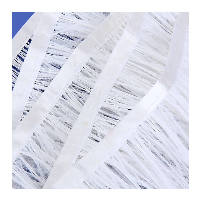 9-15cm Ostrich Feather Fringe Trim For Costume Sewing Crafts White