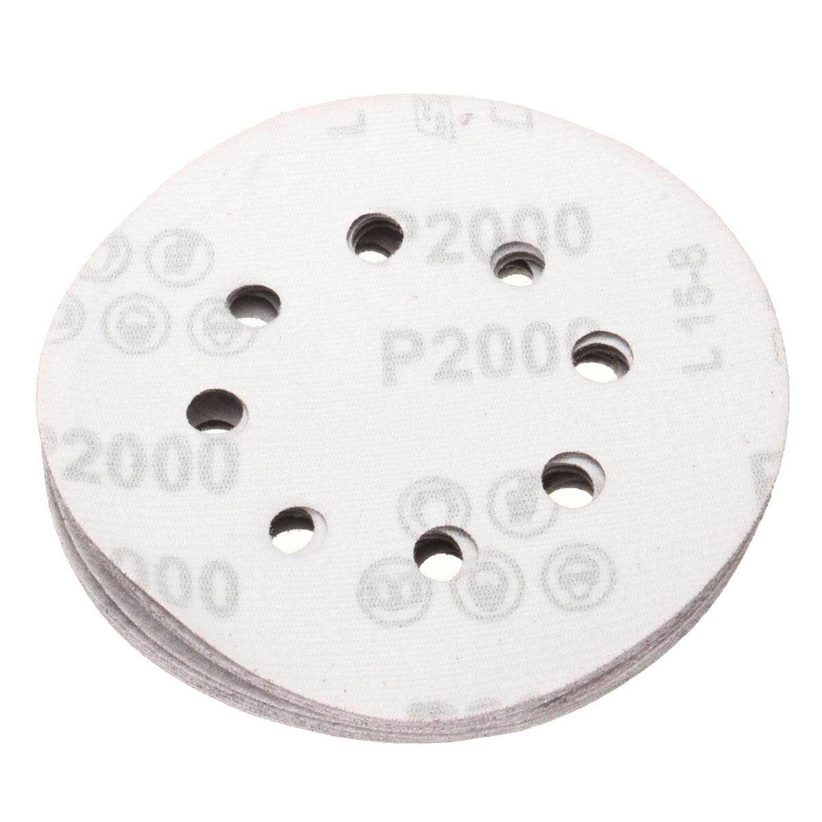 10Pcs 5Inch 125mm 8 Hole 60#-2000# Sanding Disc Paper Random Orbit Hook Loop 2000#