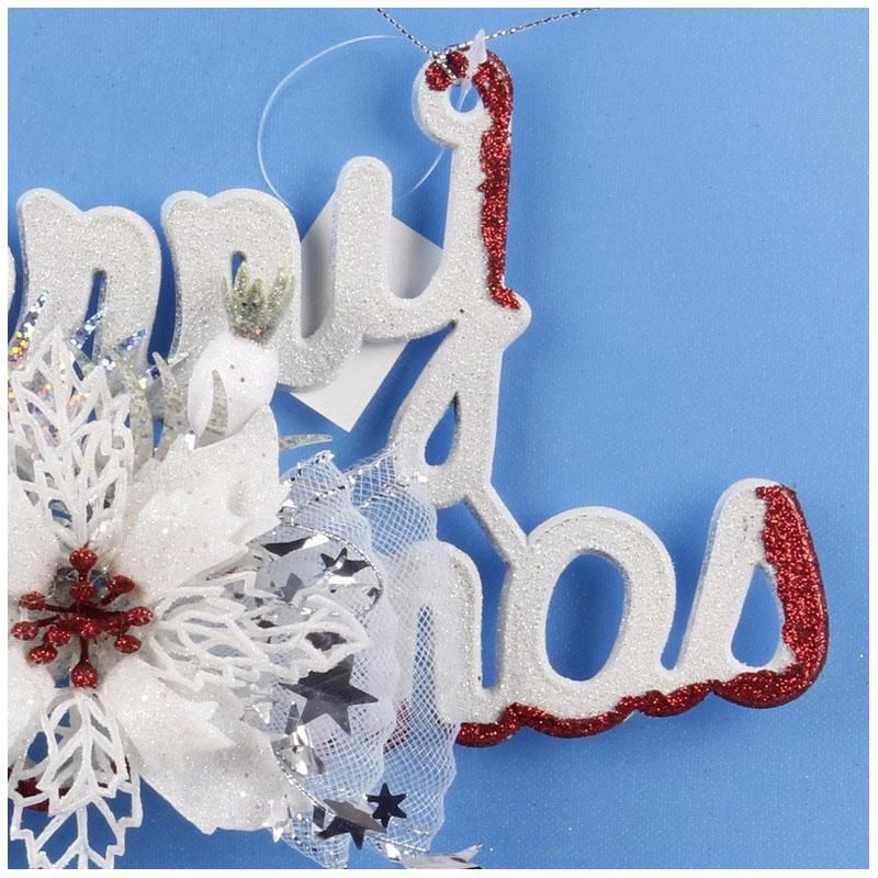 White Christmas Home Door Window Ornaments Christmas Decoration Xmas Tree Hanging Decor, Merry Christmas alphabet