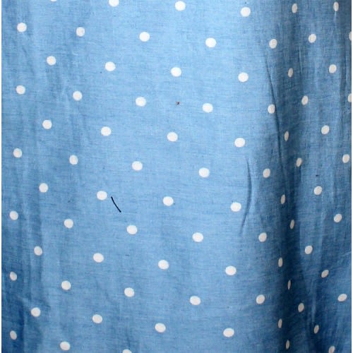 Women's Pearl Polka Dot Denim Shift Dress- Blue