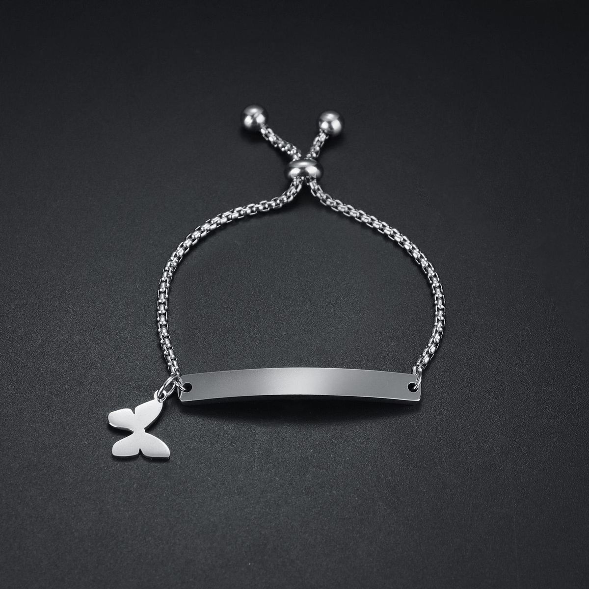 Custom Personalized Name Baby ID Bracelet Stainless Steel Engrave Figaro Chain Link Newborn Crown Bracelet for Children Gifts