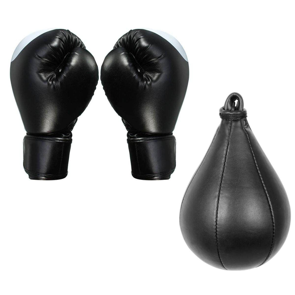 Leather MMA Junior Kids Punching Speed Ball Bearing Swivel Boxing Punch Training Black