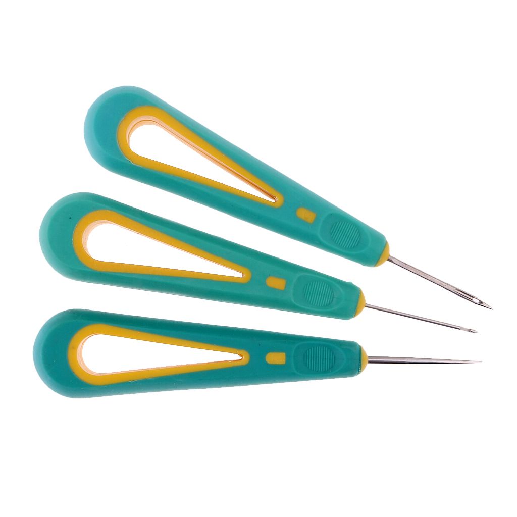 3pcsSet Leather Craft Stitching Sewing Awl Silicone Handle Punch Hole