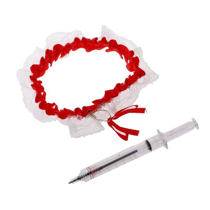 Nurse Costume Headband Garter  Pen Women's Party Fancy Dress