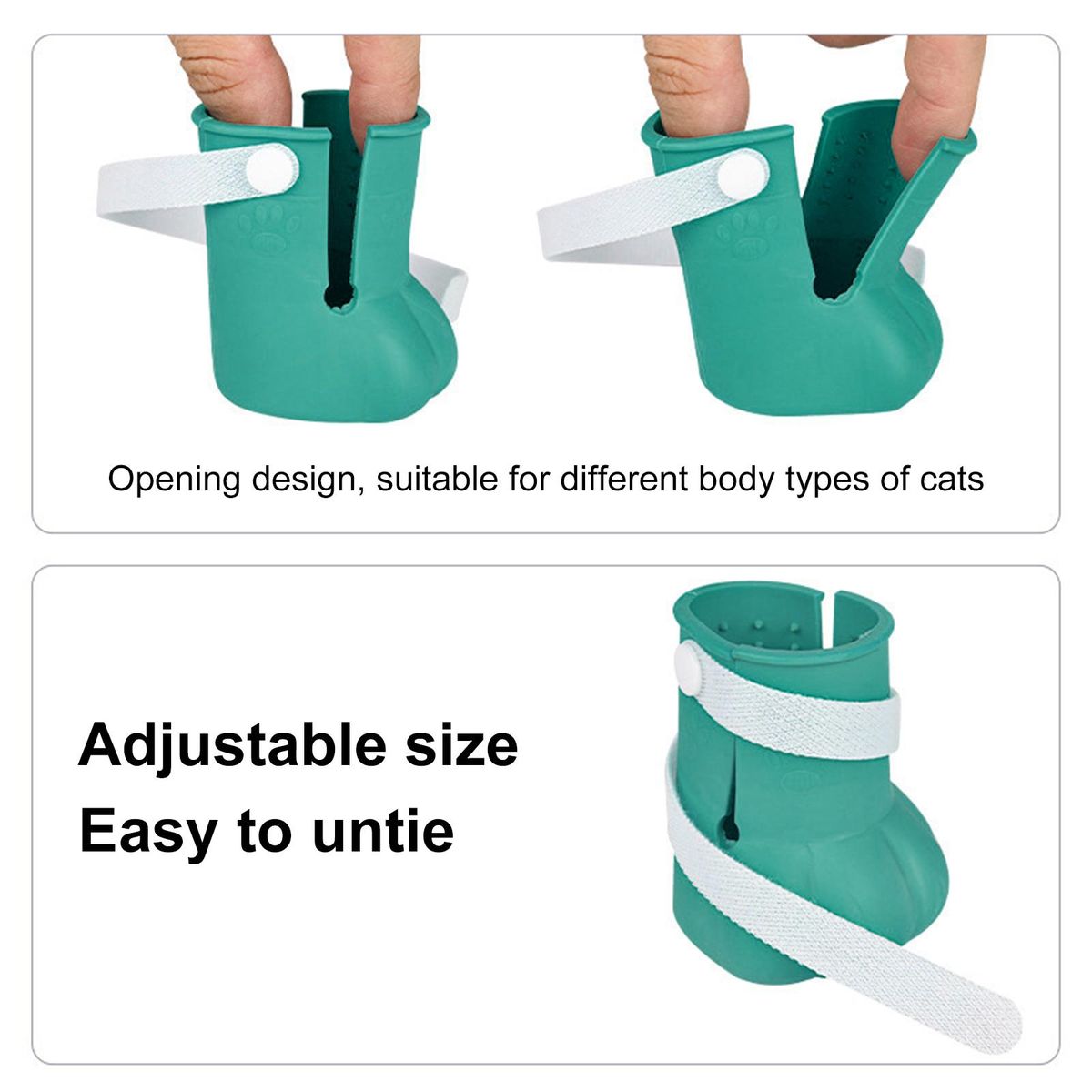 4Pcs Cat Claw Covers Feeding Drugs Cat Foot Claw Covers Light Blue