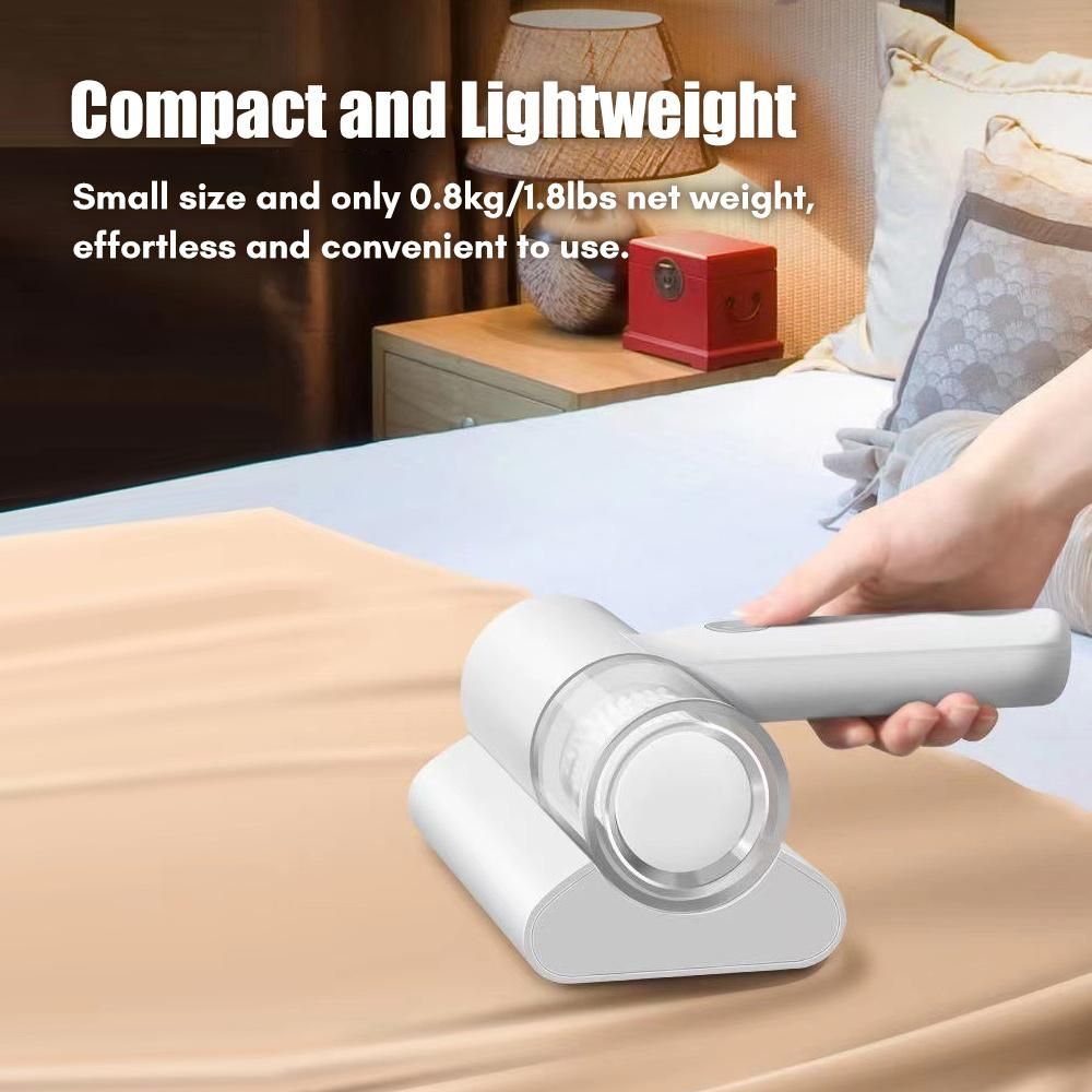 Compact Mattress Vacuum Cleaner Cordless Handheld UV Cleaner Built-in Battery 10KPa Powerful Suction for Cleaning Bed Pillows Clothes Sofa Carpet