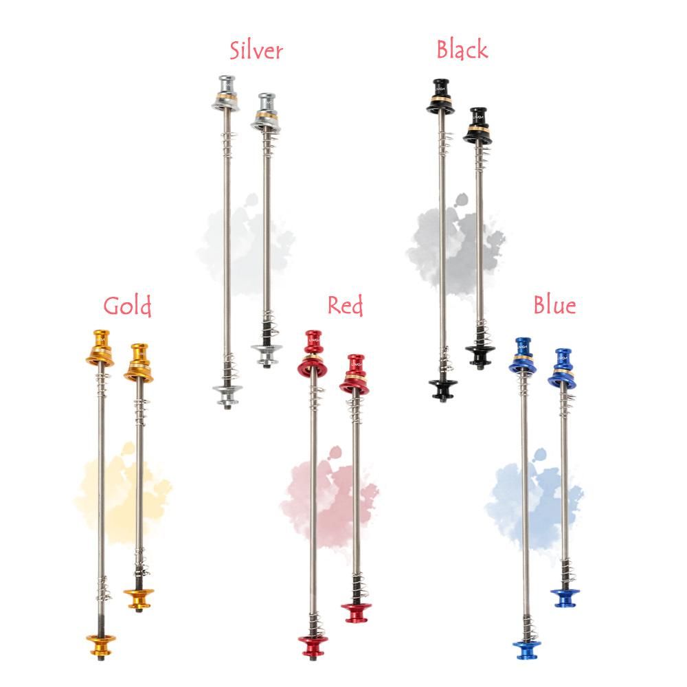 Lixada 2Pcs Ultralight Bicycle Skewers Quick Release Titanium Axle QR Skewer Mountain Road Bike Bicycle Cycling MTB Wheel Hub Skewers