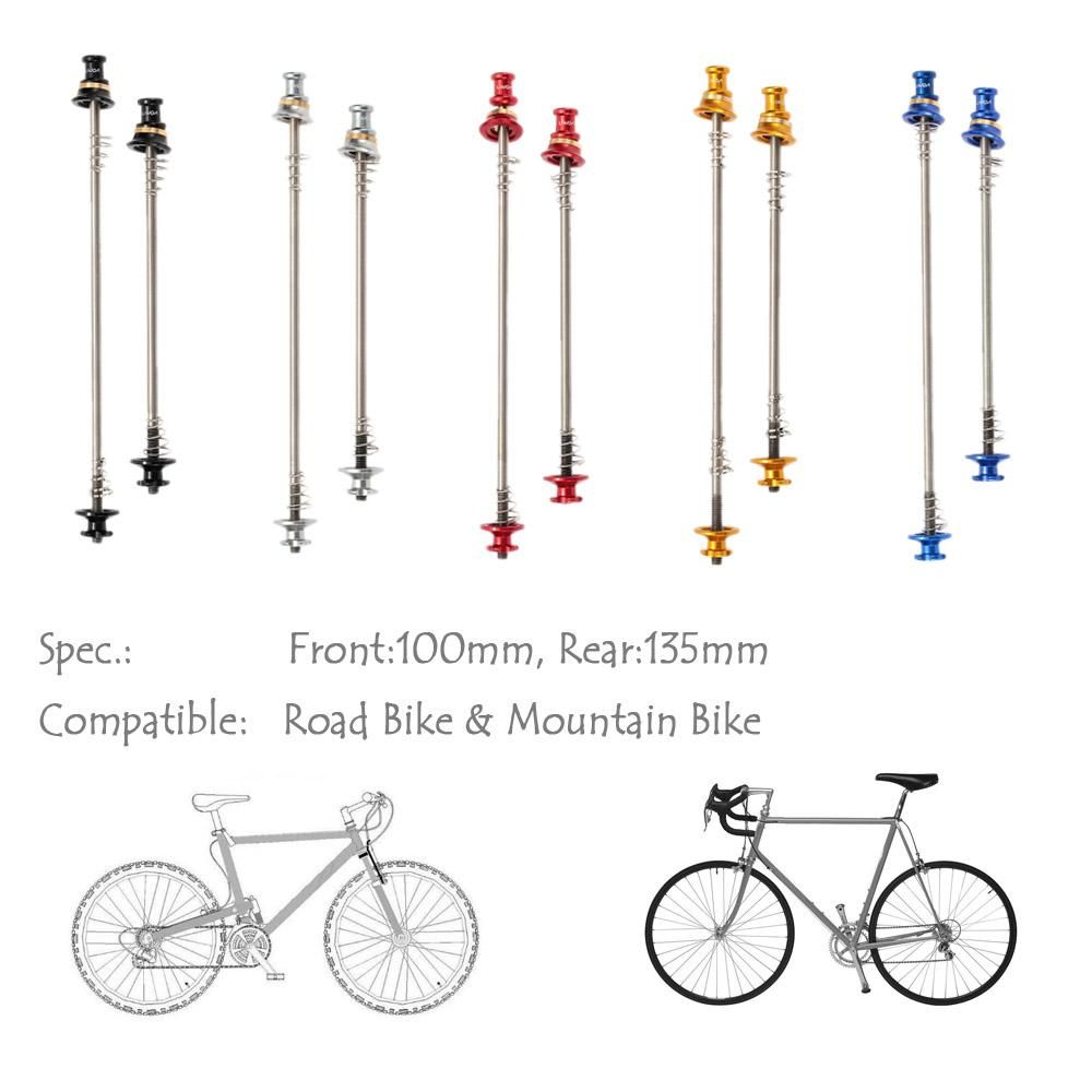 Lixada 2Pcs Ultralight Bicycle Skewers Quick Release Titanium Axle QR Skewer Mountain Road Bike Bicycle Cycling MTB Wheel Hub Skewers